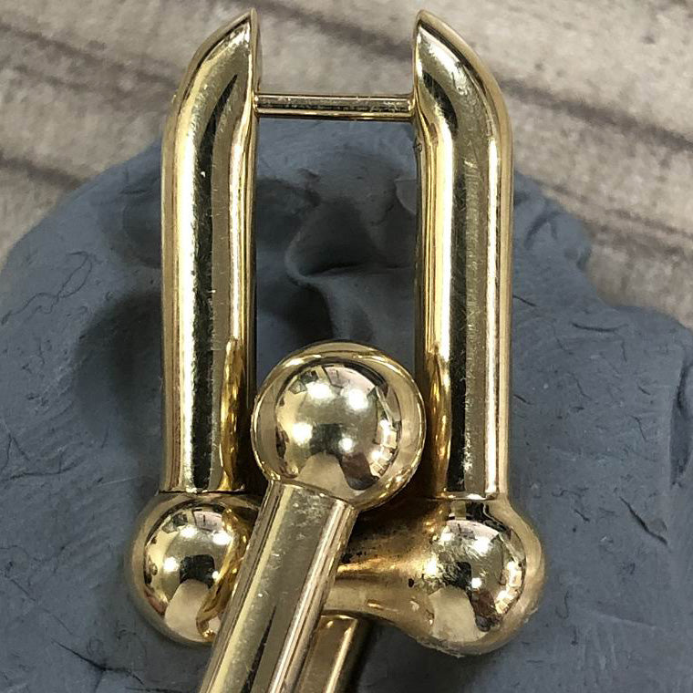 TIF70276384 guest version light gold hollow ball chain ear clip