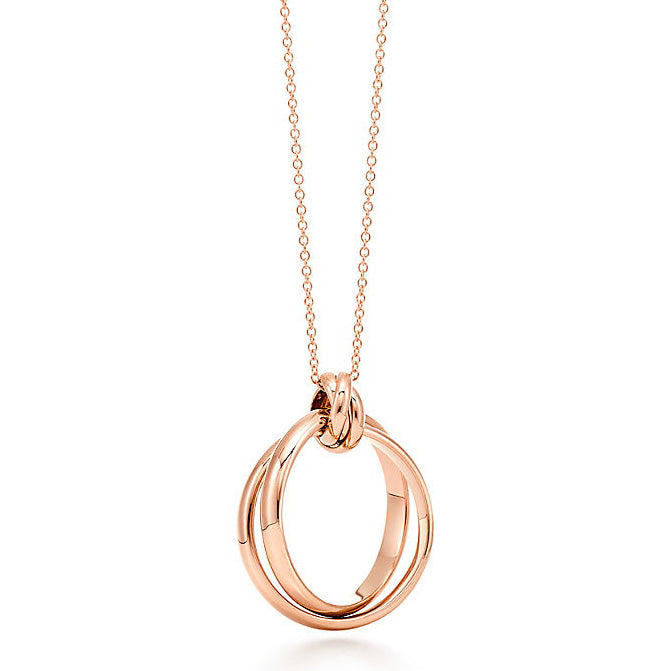 TIF78956403 small light gold double ring buckle round bar pendant