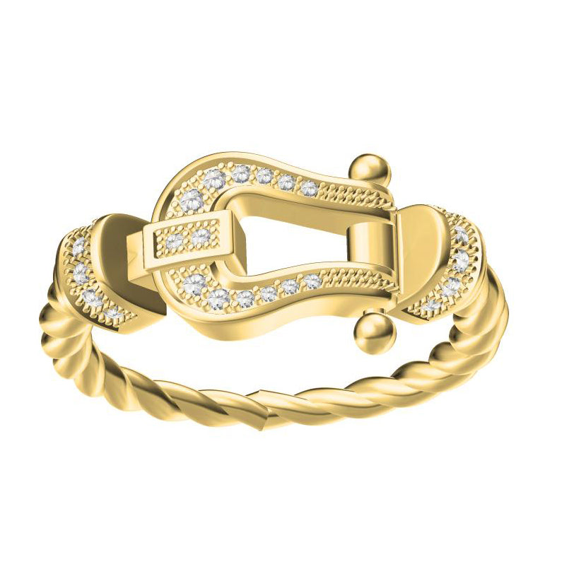 FLD-242454 twisted rope horseshoe ring