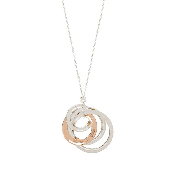 TIF89766447 light gold ring four-ring pendant