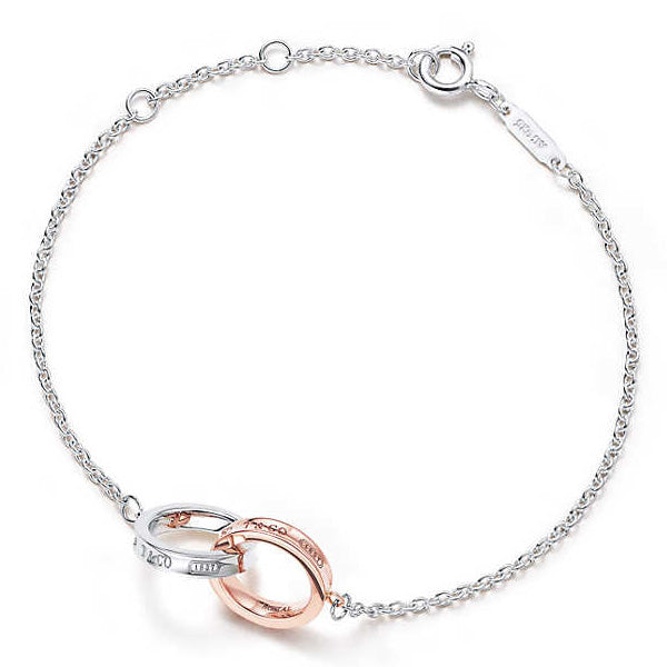 TIF63742956 light gold color double ring bracelet