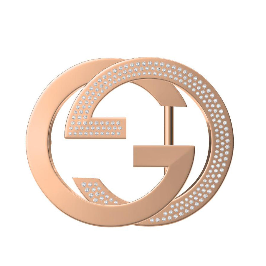 GC-151190 Half diamond double GG belt buckle