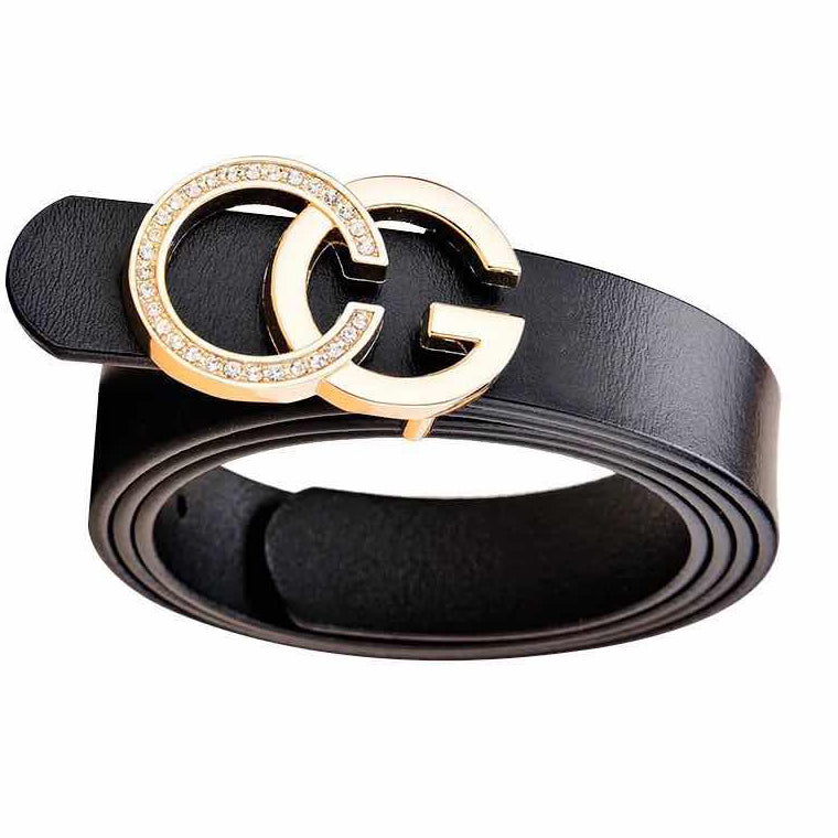 GC-438173 Half diamond letter GC belt buckle