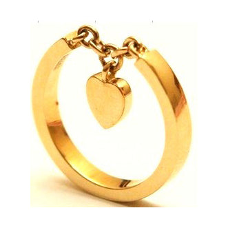 KDY-B7522529 light gold straight open chain heart-shaped ring