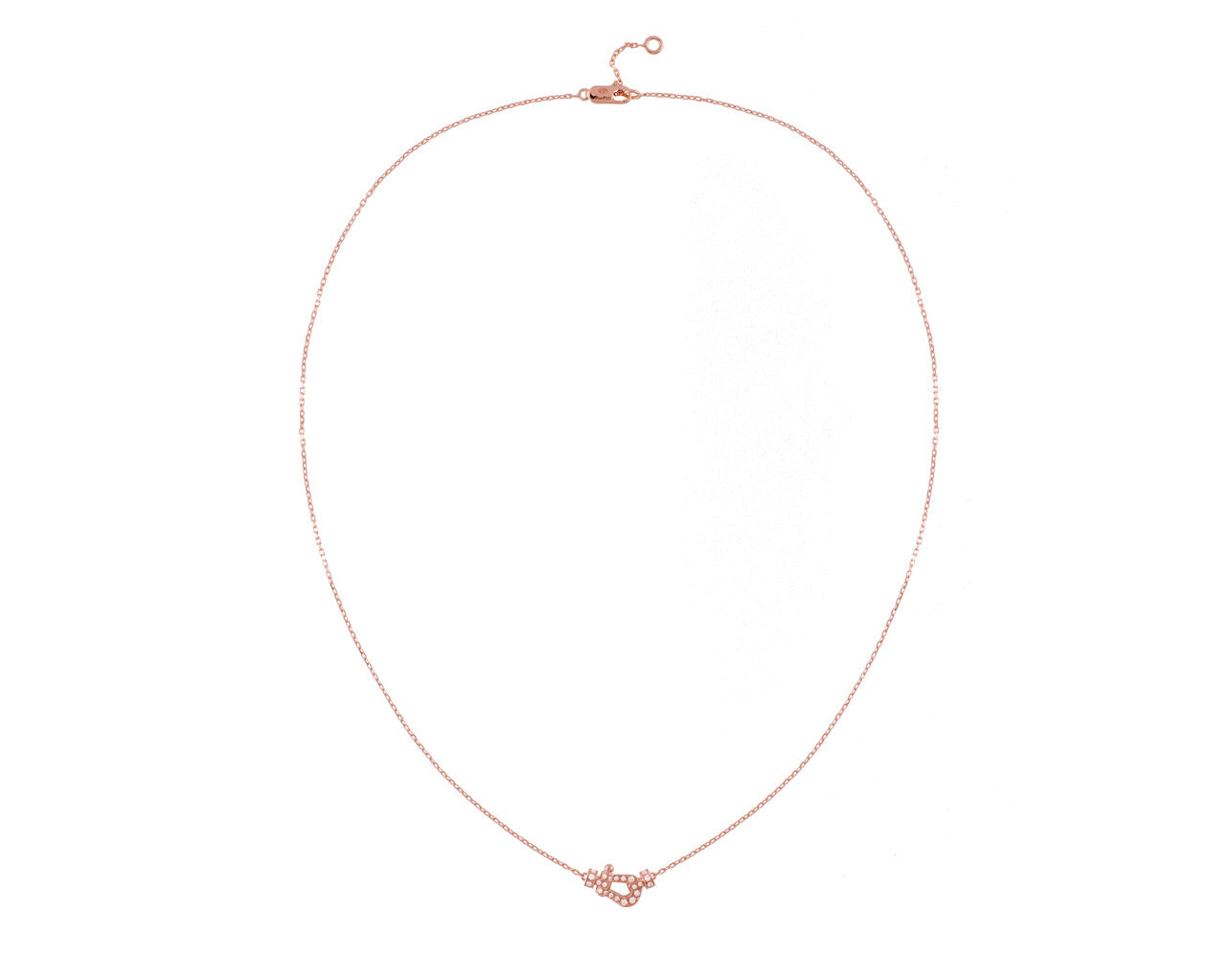 FLD-7B0191 Small diamond horseshoe chain pendant necklace