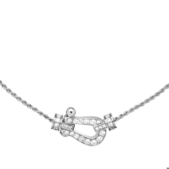 FLD-7B0233 medium size guest version fully studded bolt chain pendant necklace