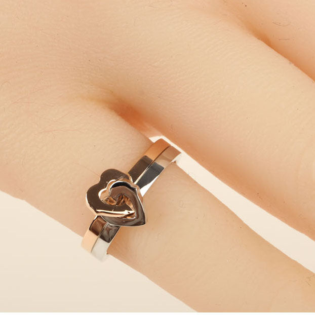 KDY-W2638153 Double stack heart-shaped ring-2