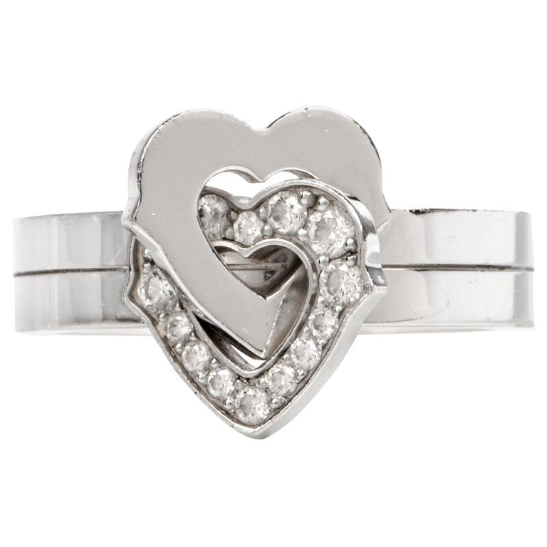 KDY-G7876114 double stack heart-shaped ring