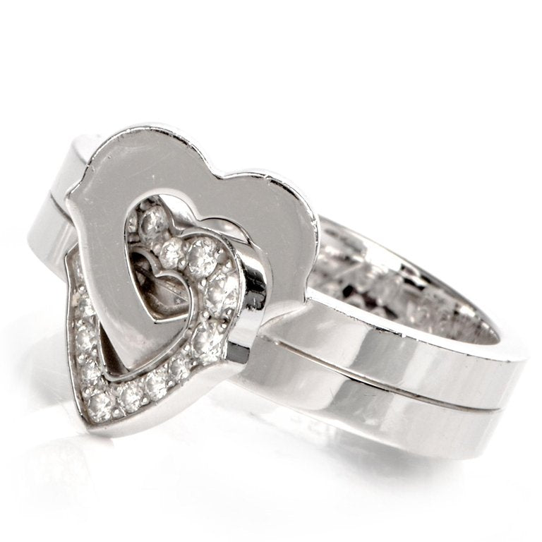 KDY-G7876114 double stack heart-shaped ring