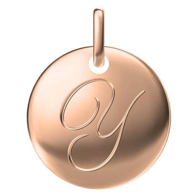 TIF30356776 light gold disc letter Y pendant