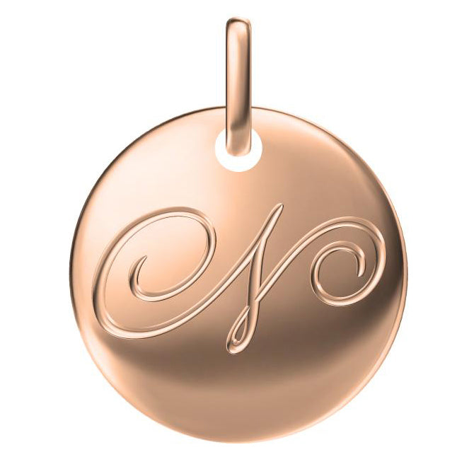 TIF51654627 light gold disc letter N pendant
