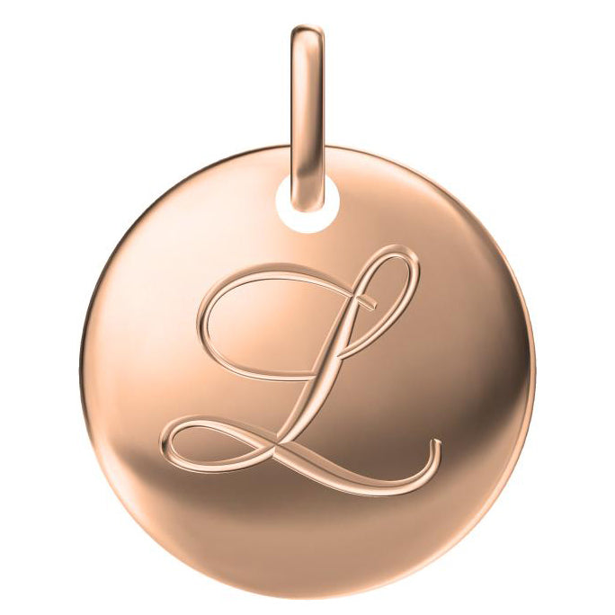 TIF61614641 light gold disc letter L pendant