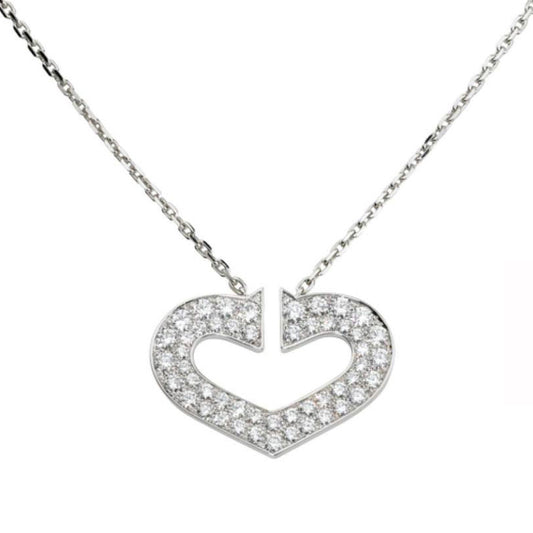 KDY-N7058700 open heart-shaped tether pendant necklace