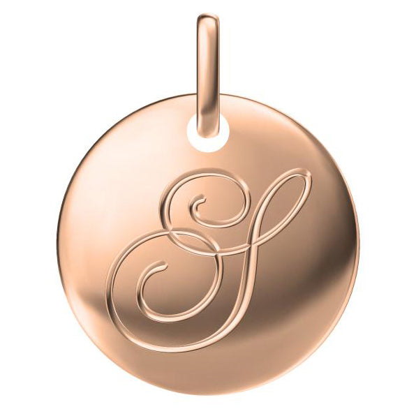 TIF65916781 light gold disc letter S pendant