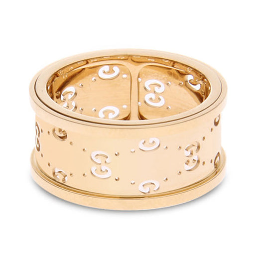GC-792805 12.2mm wide double G letter rotating light gold ring
