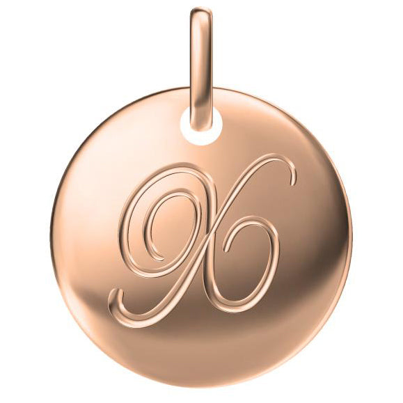 TIF81031161 light gold disc letter X pendant