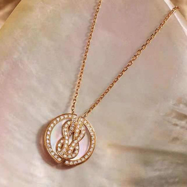 FLD-7B0268 Twisted Rope Round Tie Chain Pendant