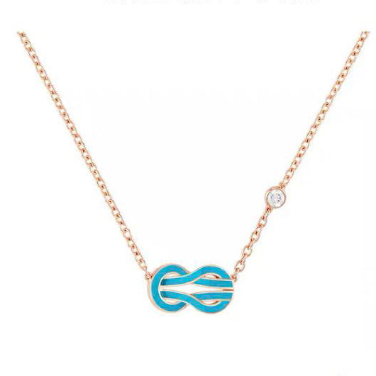 FLD-7B0251 twisted rope glue medium long necklace, medium size