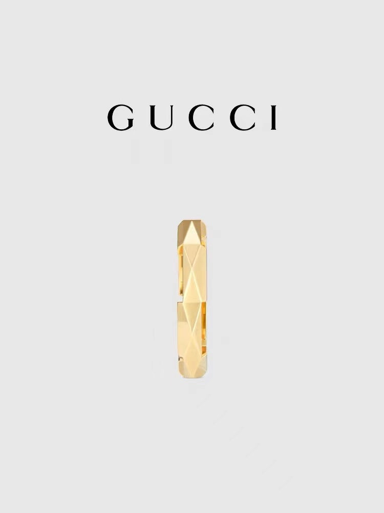 GC-662177 4mm wide engraved rhombus special-shaped ladder arm ring