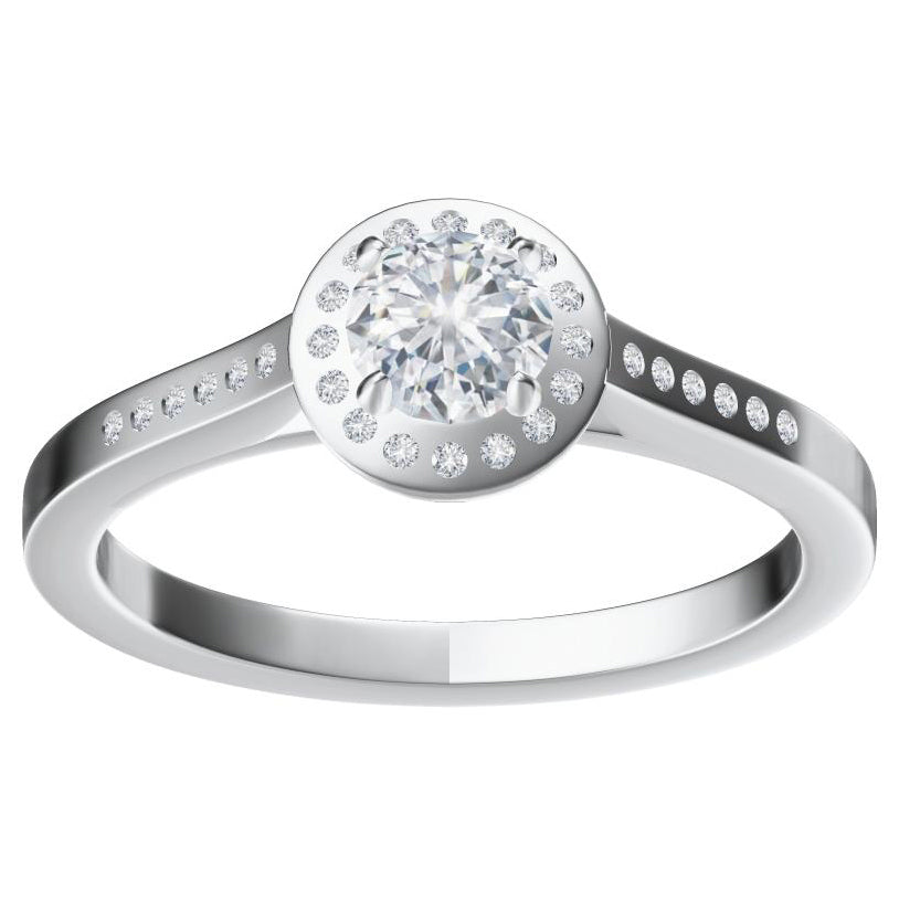 TIF89996654 round diamond half-set straight arm diamond ring 15#
