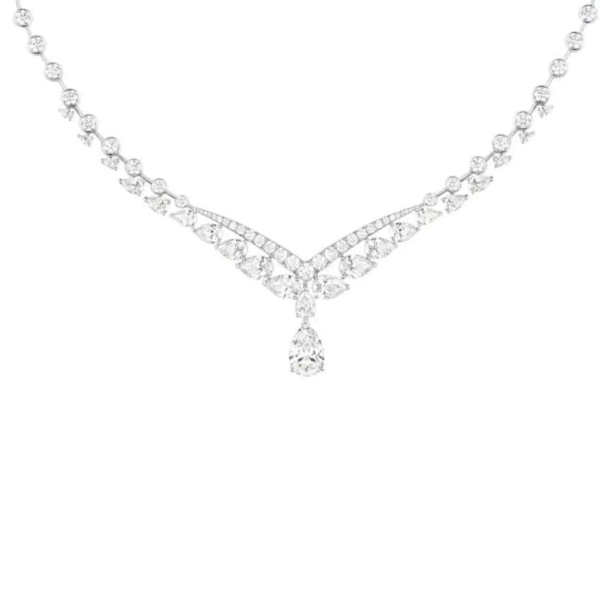 SM-084105 water drop diamond necklace, chain length 420MM