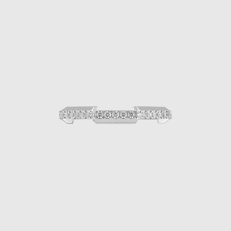 GC-662140 3mm wide striped half diamond trapezoid block ring