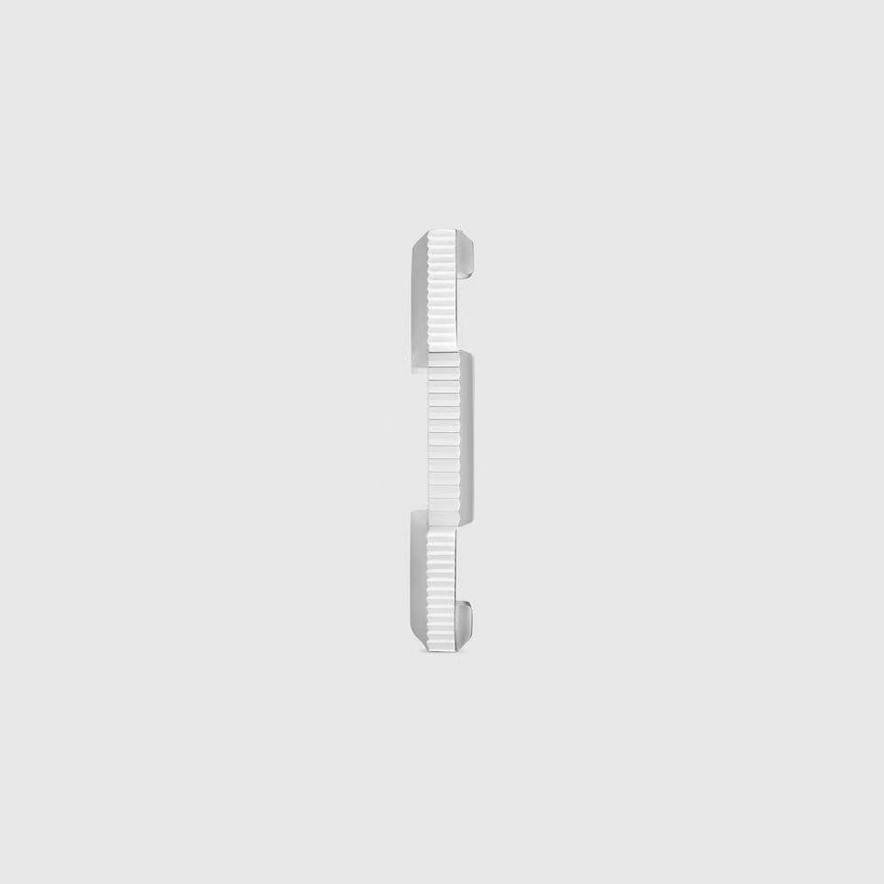 GC-662097 3mm wide striped light gold stacked trapezoidal block ring