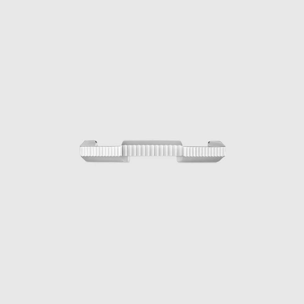 GC-662097 3mm wide striped light gold stacked trapezoidal block ring
