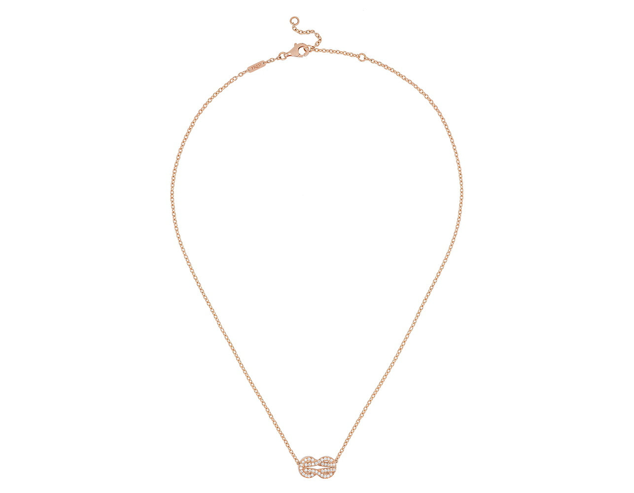 FLD-7B0224 twisted rope full diamond tether pendant necklace
