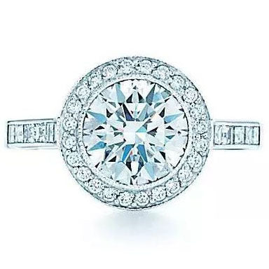 TIF89584218 bezel set square diamond straight arm diamond ring 10#
