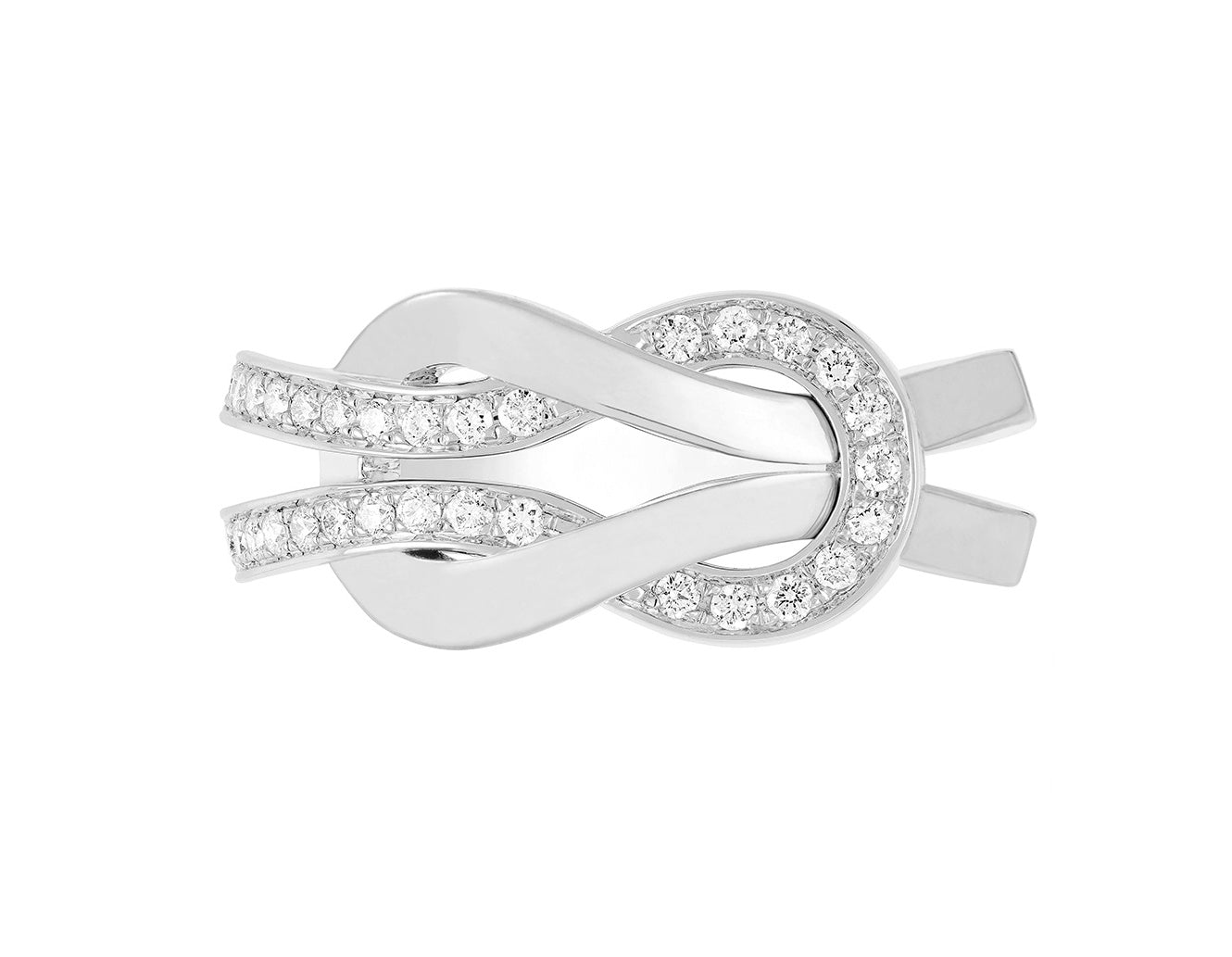 FLD-4B0866 medium twisted rope half diamond ring