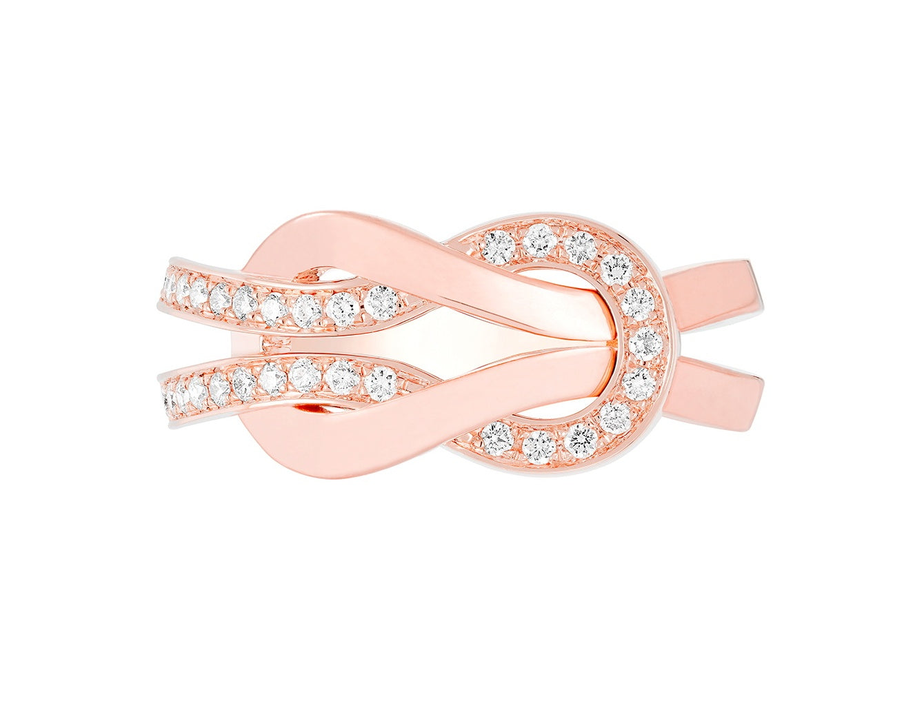 FLD-4B0866 medium twisted rope half diamond ring