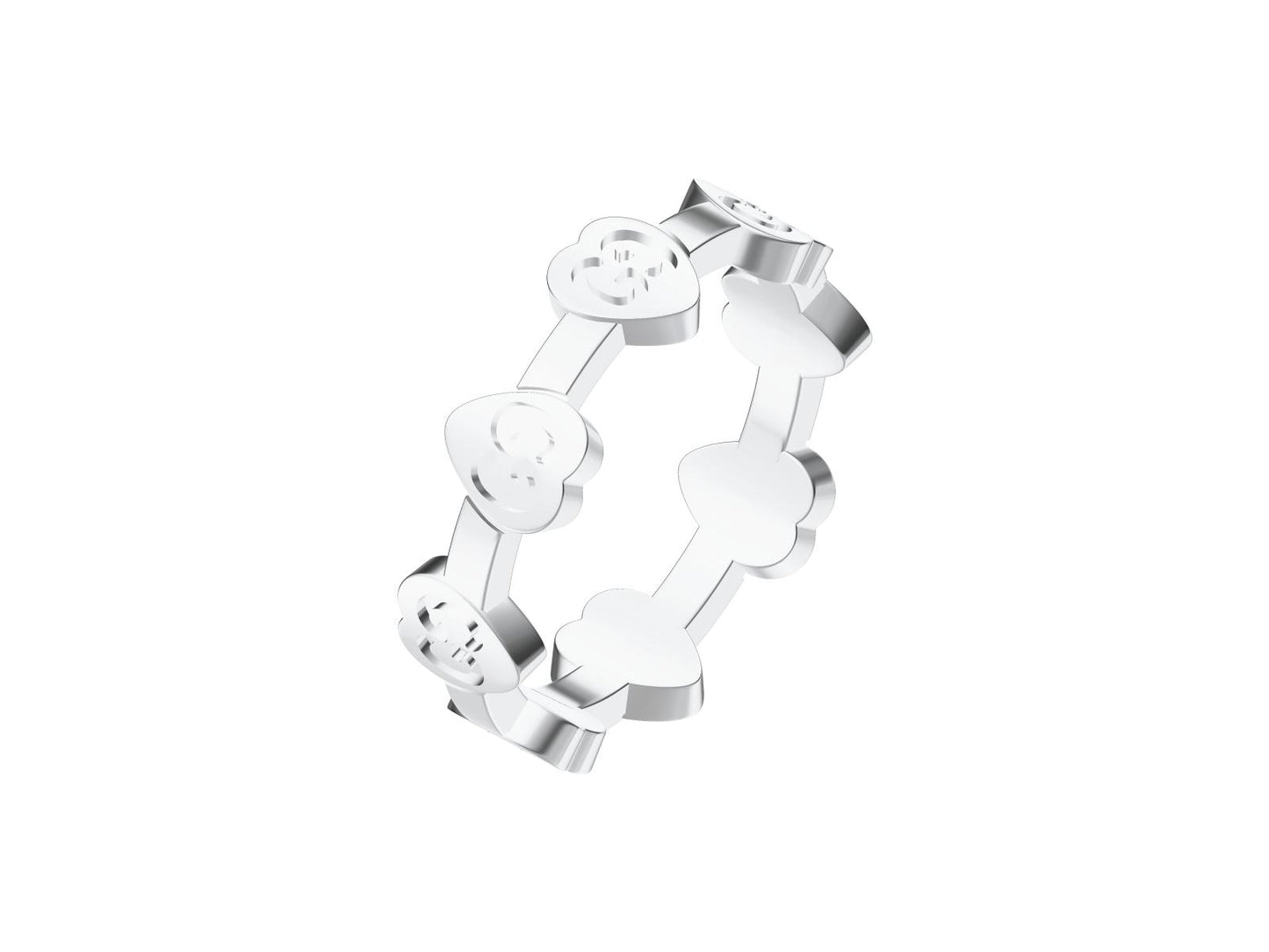 GC-284033 Heart shaped letter ring