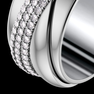 BJ-G34P8613 wide wave surface cross turn ring