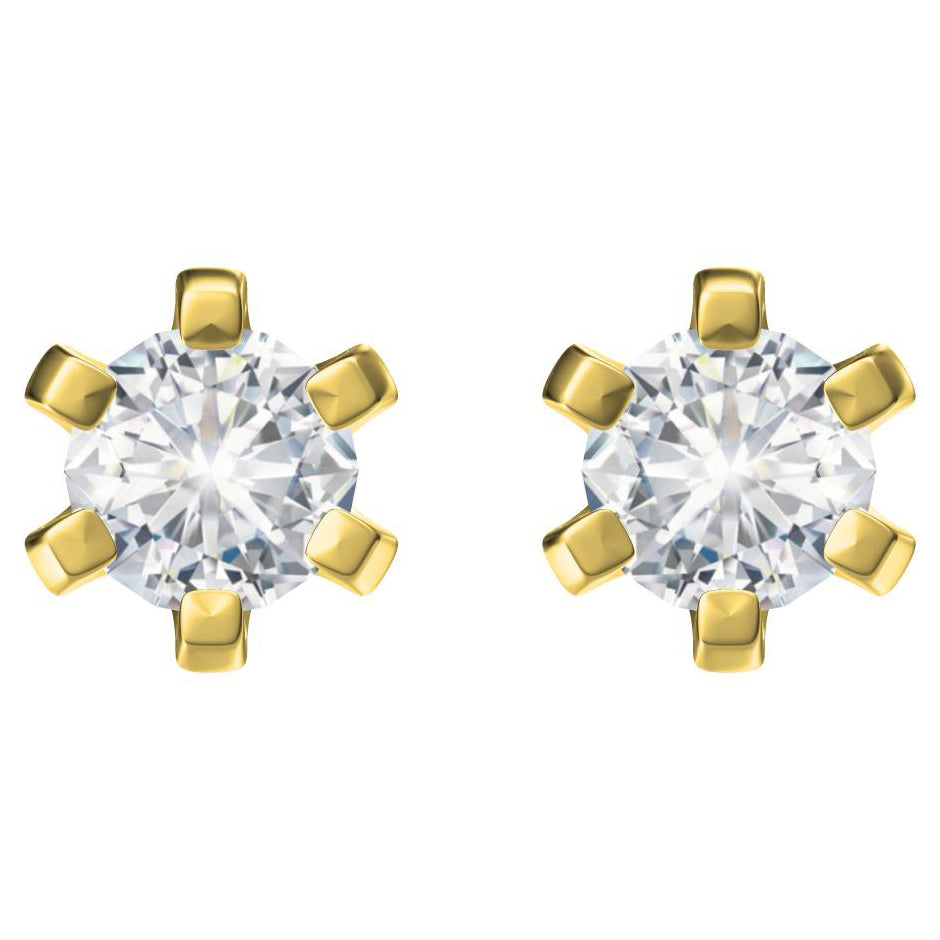 TIF85113553 six-claw round diamond earrings