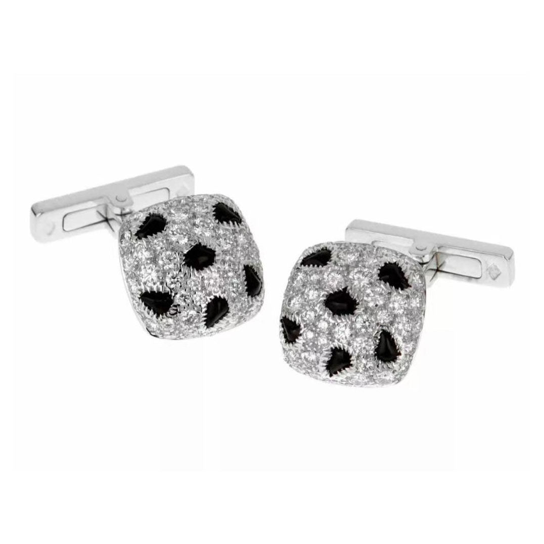 KDY-E7191220 leopard print dense stone cufflinks