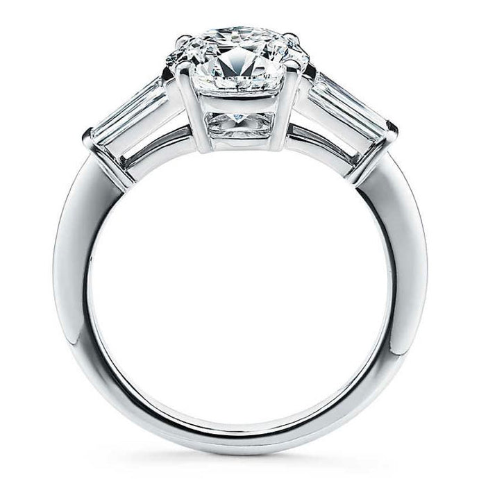 TIF69767 four-claw double shoulder side stone diamond ring 51#
