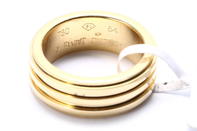 BJ-G34P2918 three-ring light gold flat turn ring