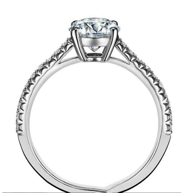 TIF3766236 Cross four-prong dovetail set straight arm diamond ring 9#