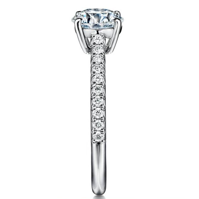 TIF3766236 Cross four-prong dovetail set straight arm diamond ring 9#