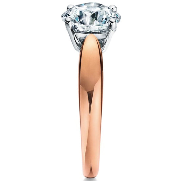 TIF40859836 cross four-claw light gold straight arm diamond ring 13#