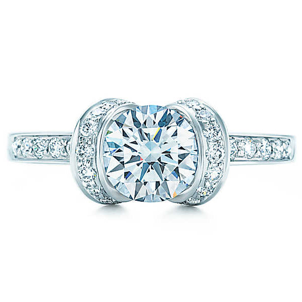 TIF36525215 Diamond V-neck Semi-set Straight Arm Diamond Ring 12#