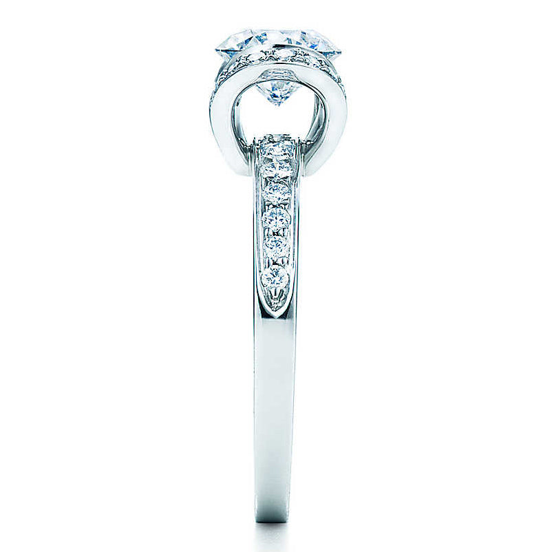 TIF36525215 Diamond V-neck Semi-set Straight Arm Diamond Ring 12#