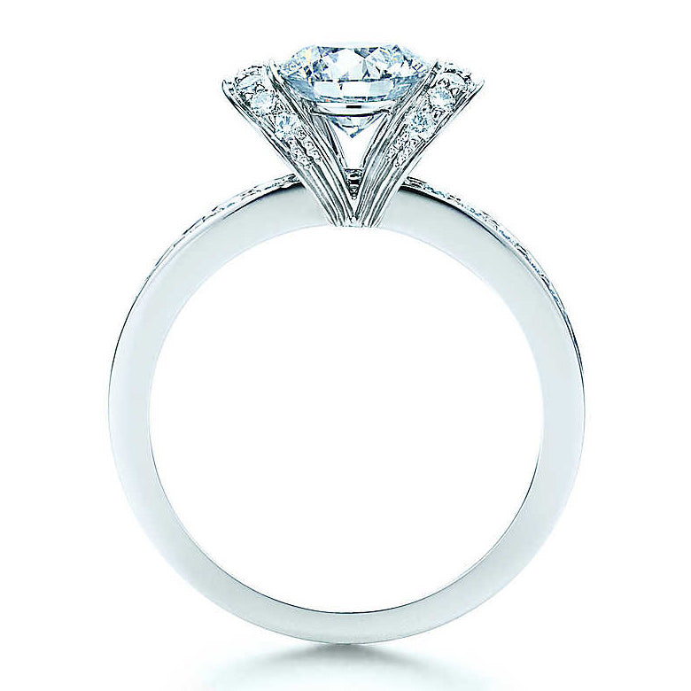 TIF36525215 Diamond V-neck Semi-set Straight Arm Diamond Ring 12#