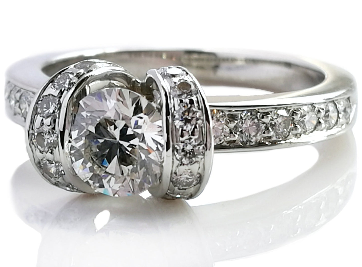 TIF36525215 Diamond V-neck Semi-set Straight Arm Diamond Ring 12#