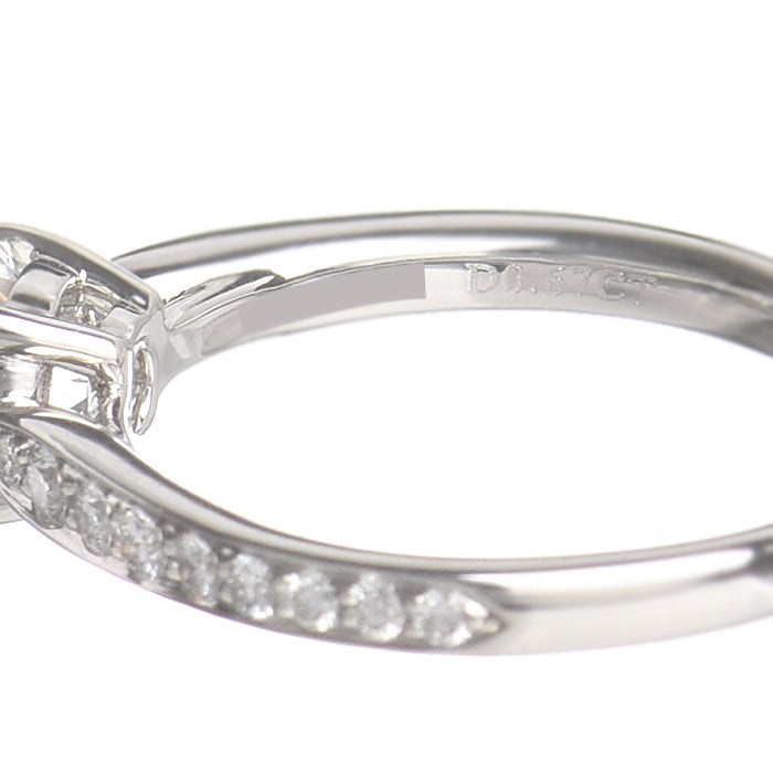 TIF72411071 Crossed four prongs semi-set spade edge straight arm diamond ring 12#