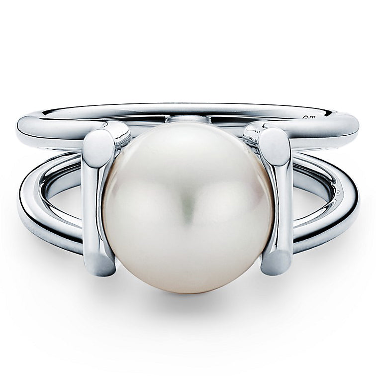 TIF30560279 multi-line forked arm pearl ring 54#