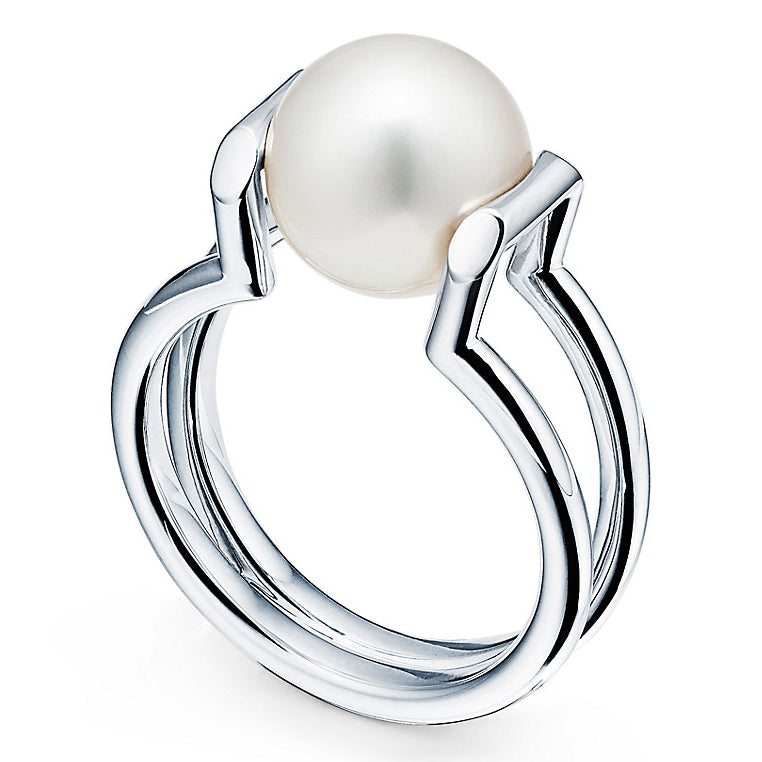 TIF30560279 multi-line forked arm pearl ring 54#
