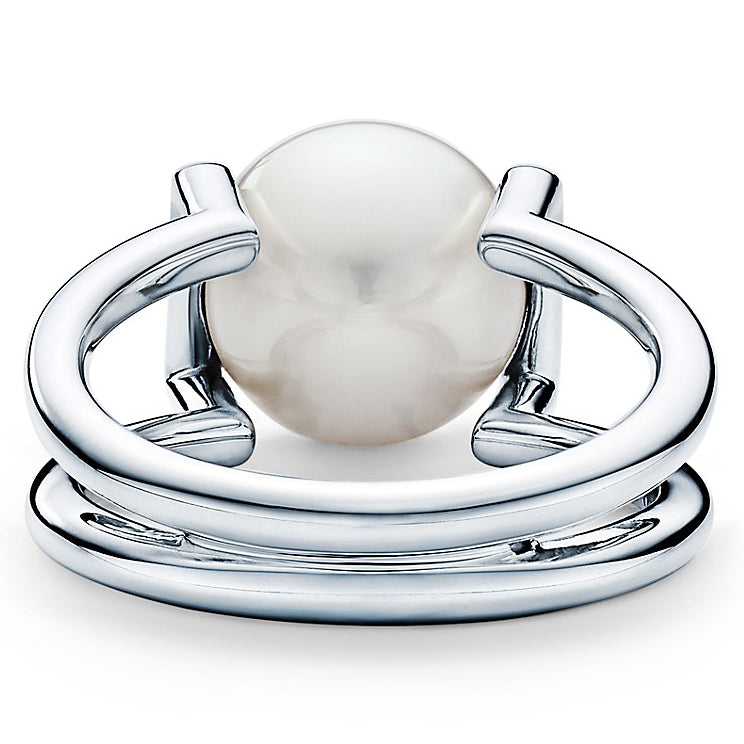TIF30560279 multi-line forked arm pearl ring 54#