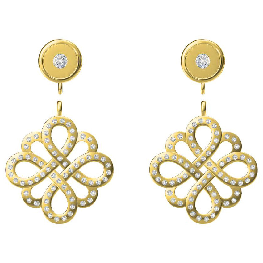 TIF12395790 full diamond Chinese knot earrings